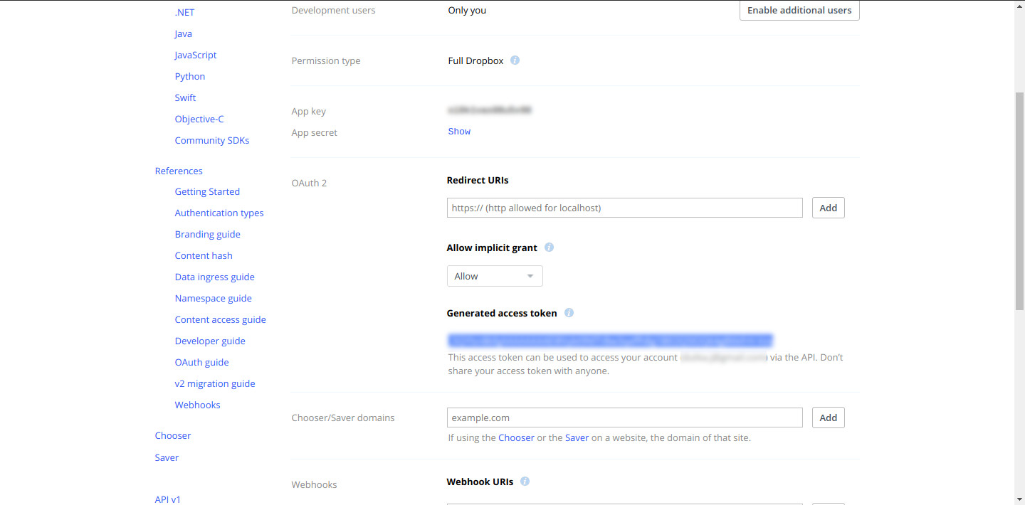 Generate access token wizard
