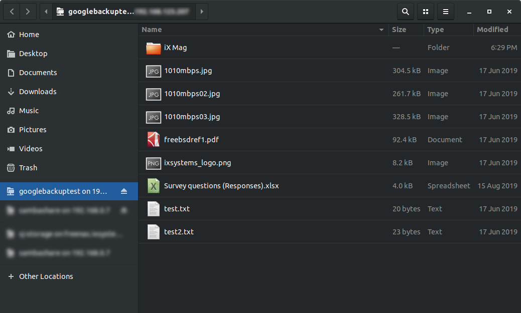 Visible files window