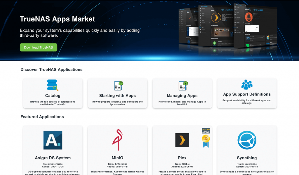 TrueNAS Apps Market