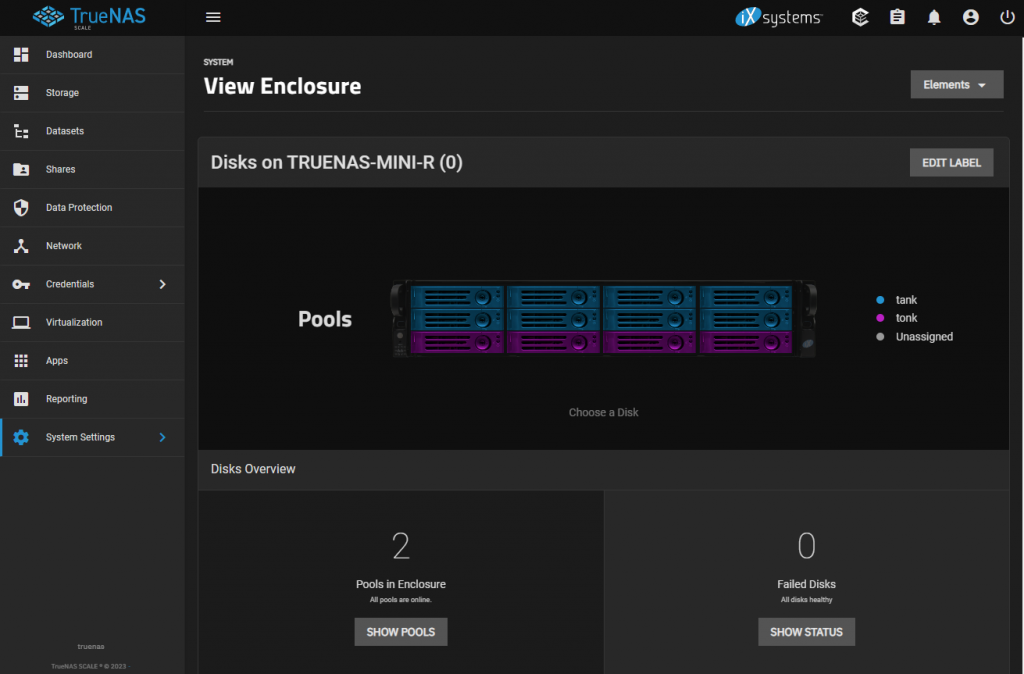 enclosure management UI